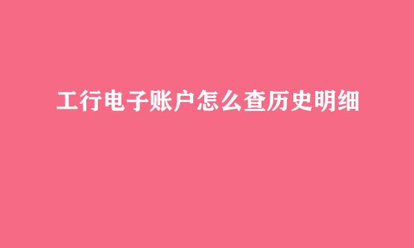 工行电子账户怎么查历史明细