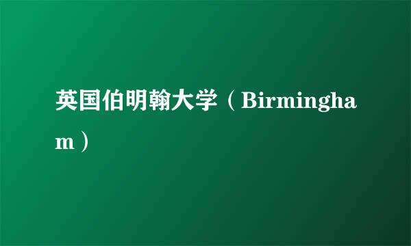 英国伯明翰大学（Birmingham）
