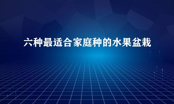 六种最适合家庭种的水果盆栽