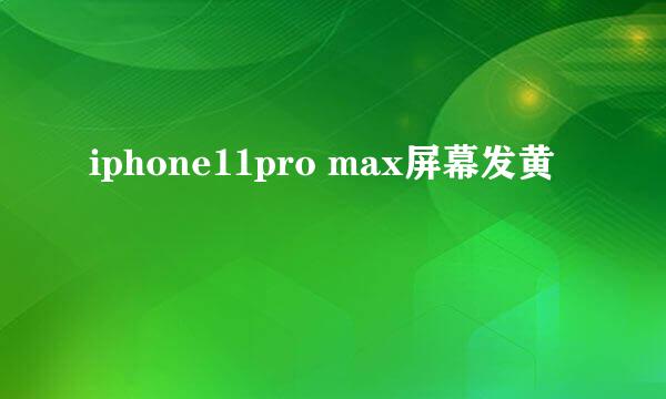 iphone11pro max屏幕发黄