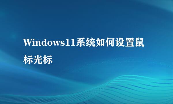 Windows11系统如何设置鼠标光标