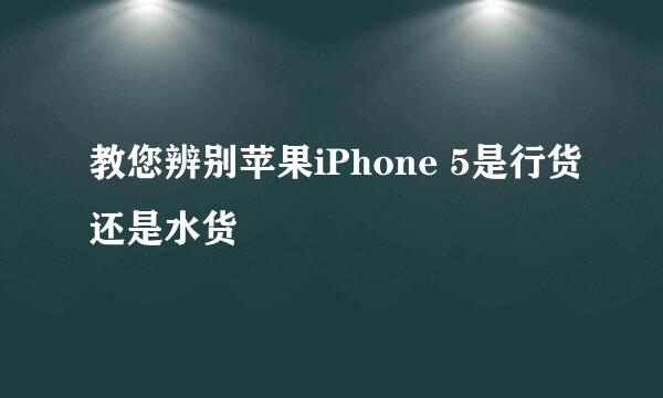 教您辨别苹果iPhone 5是行货还是水货