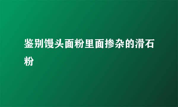鉴别馒头面粉里面掺杂的滑石粉