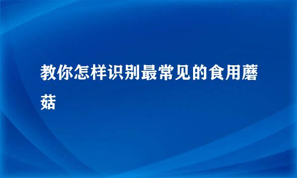 教你怎样识别最常见的食用蘑菇