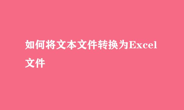 如何将文本文件转换为Excel文件