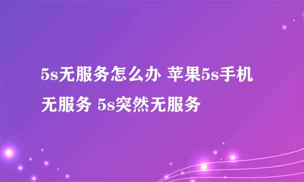 5s无服务怎么办 苹果5s手机无服务 5s突然无服务