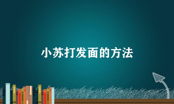 小苏打发面的方法