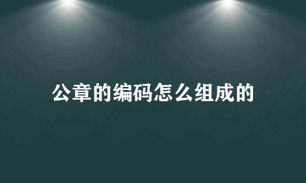 公章的编码怎么组成的