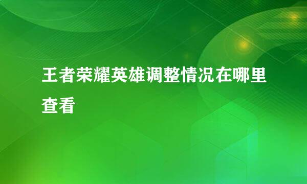 王者荣耀英雄调整情况在哪里查看