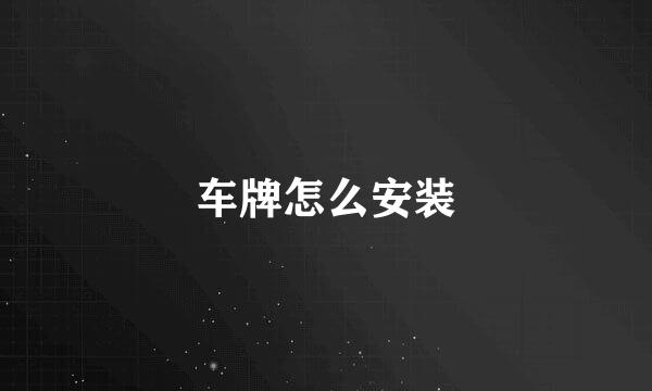 车牌怎么安装