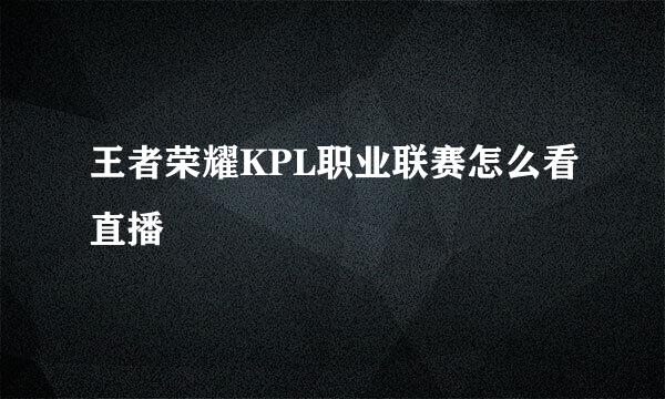 王者荣耀KPL职业联赛怎么看直播