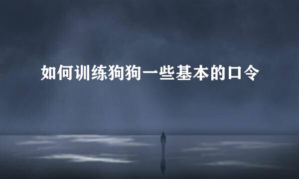 如何训练狗狗一些基本的口令