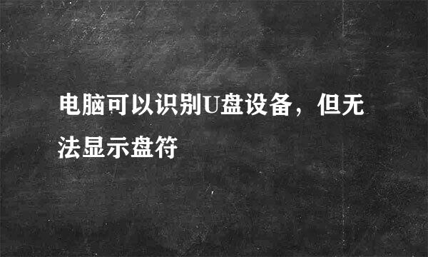 电脑可以识别U盘设备，但无法显示盘符