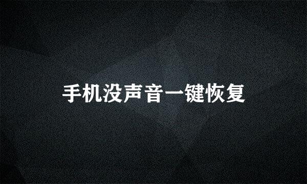 手机没声音一键恢复
