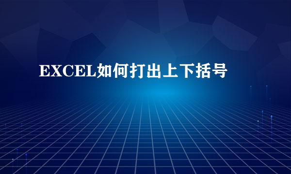 EXCEL如何打出上下括号