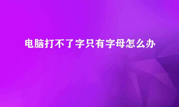 电脑打不了字只有字母怎么办