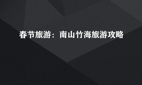 春节旅游：南山竹海旅游攻略
