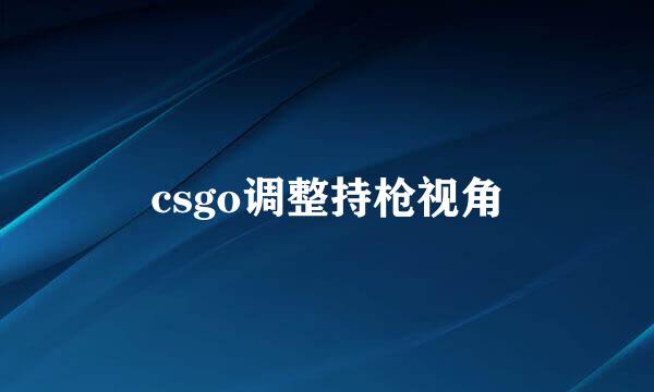 csgo调整持枪视角