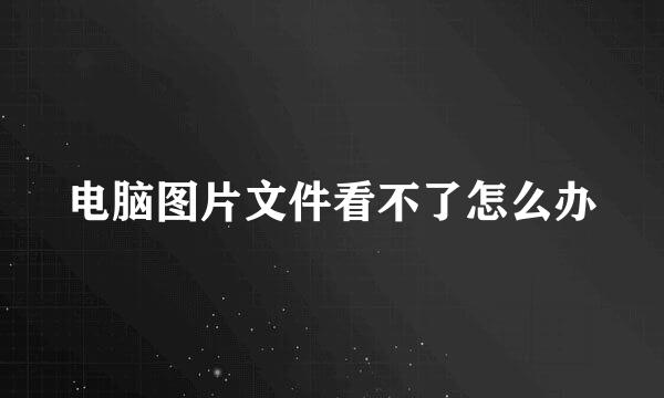 电脑图片文件看不了怎么办