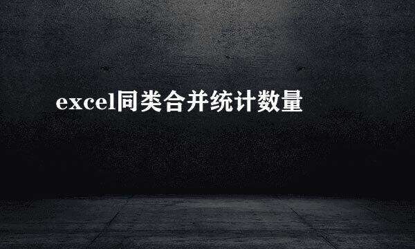 excel同类合并统计数量