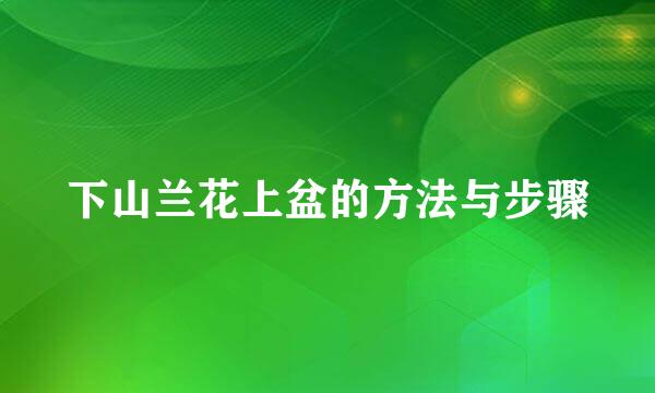 下山兰花上盆的方法与步骤