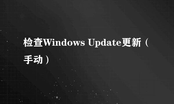 检查Windows Update更新（手动）