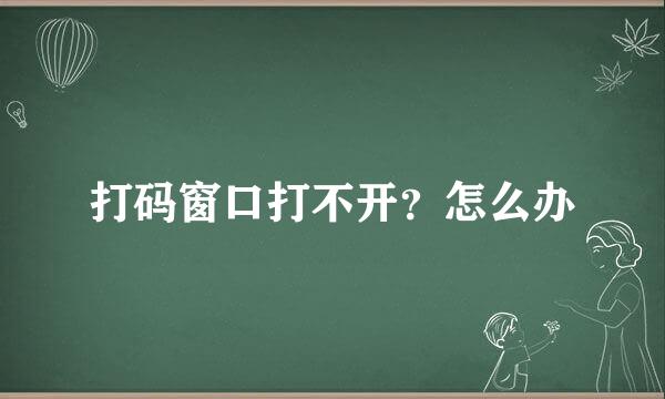 打码窗口打不开？怎么办