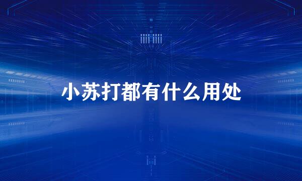 小苏打都有什么用处