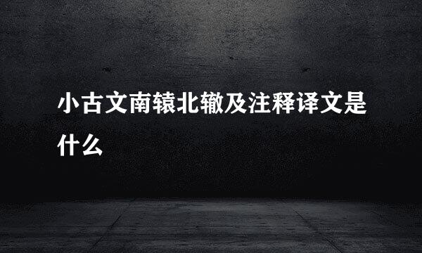 小古文南辕北辙及注释译文是什么