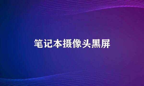 笔记本摄像头黑屏
