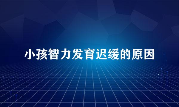 小孩智力发育迟缓的原因