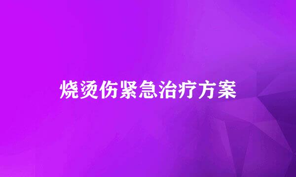 烧烫伤紧急治疗方案