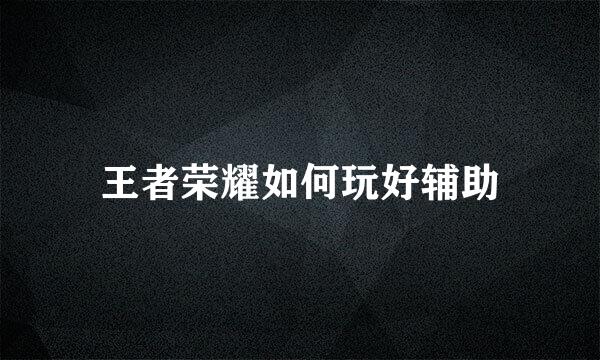 王者荣耀如何玩好辅助