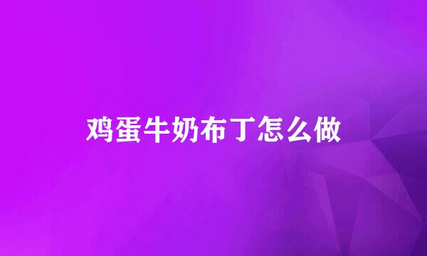 鸡蛋牛奶布丁怎么做