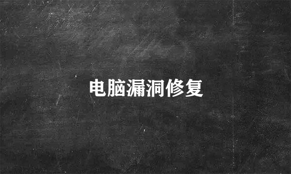电脑漏洞修复