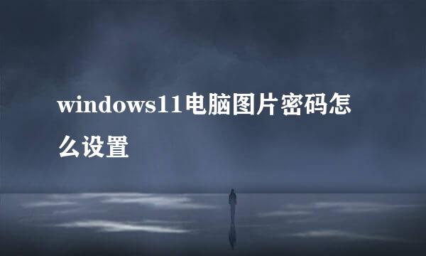 windows11电脑图片密码怎么设置
