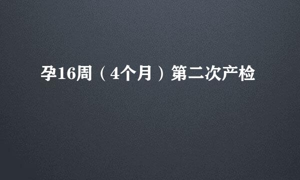 孕16周（4个月）第二次产检