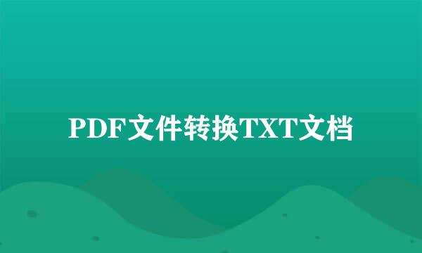 PDF文件转换TXT文档