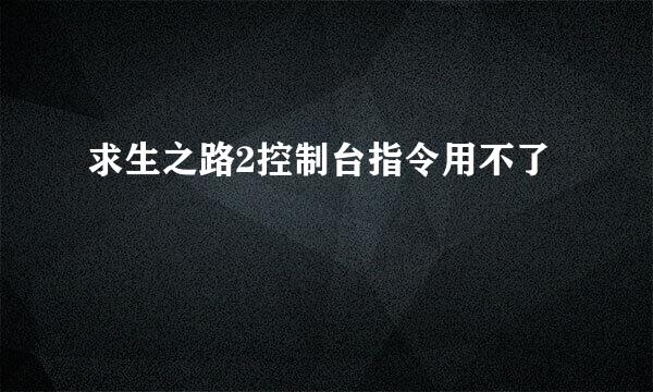 求生之路2控制台指令用不了