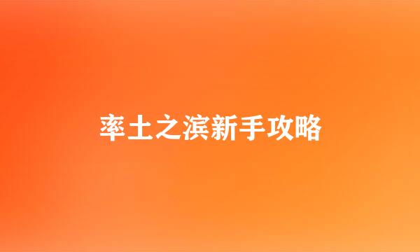 率土之滨新手攻略