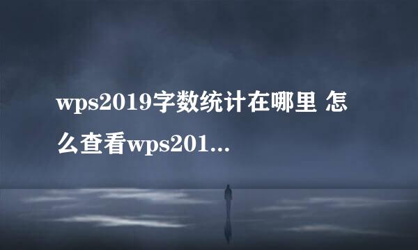 wps2019字数统计在哪里 怎么查看wps2019的字数