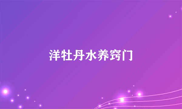 洋牡丹水养窍门