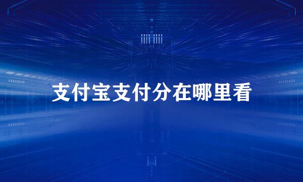 支付宝支付分在哪里看