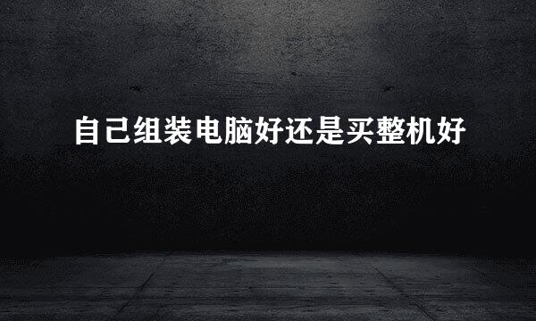 自己组装电脑好还是买整机好