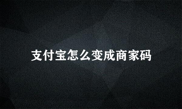 支付宝怎么变成商家码