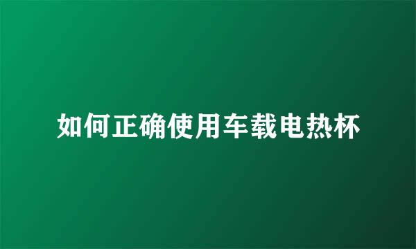 如何正确使用车载电热杯
