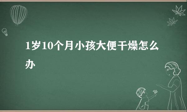 1岁10个月小孩大便干燥怎么办