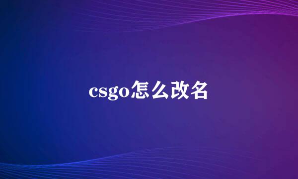 csgo怎么改名
