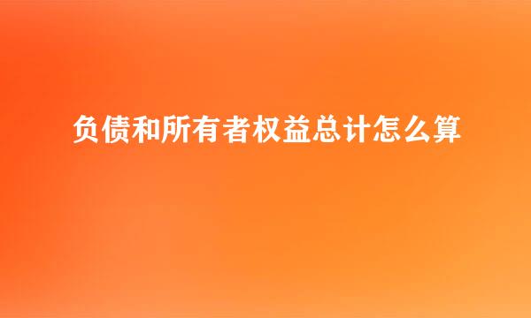 负债和所有者权益总计怎么算