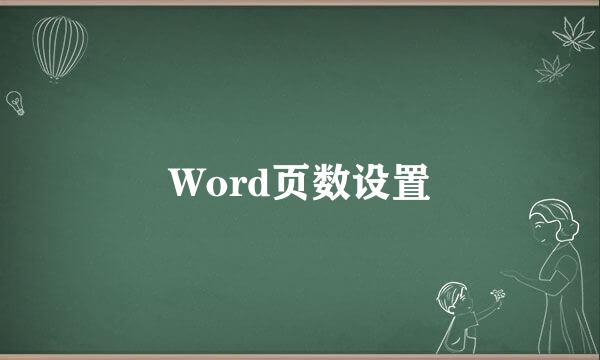 Word页数设置